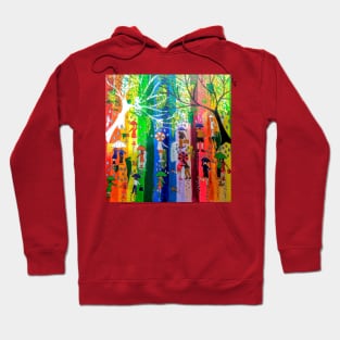 Rushing again into a Rainbow Sky Hoodie